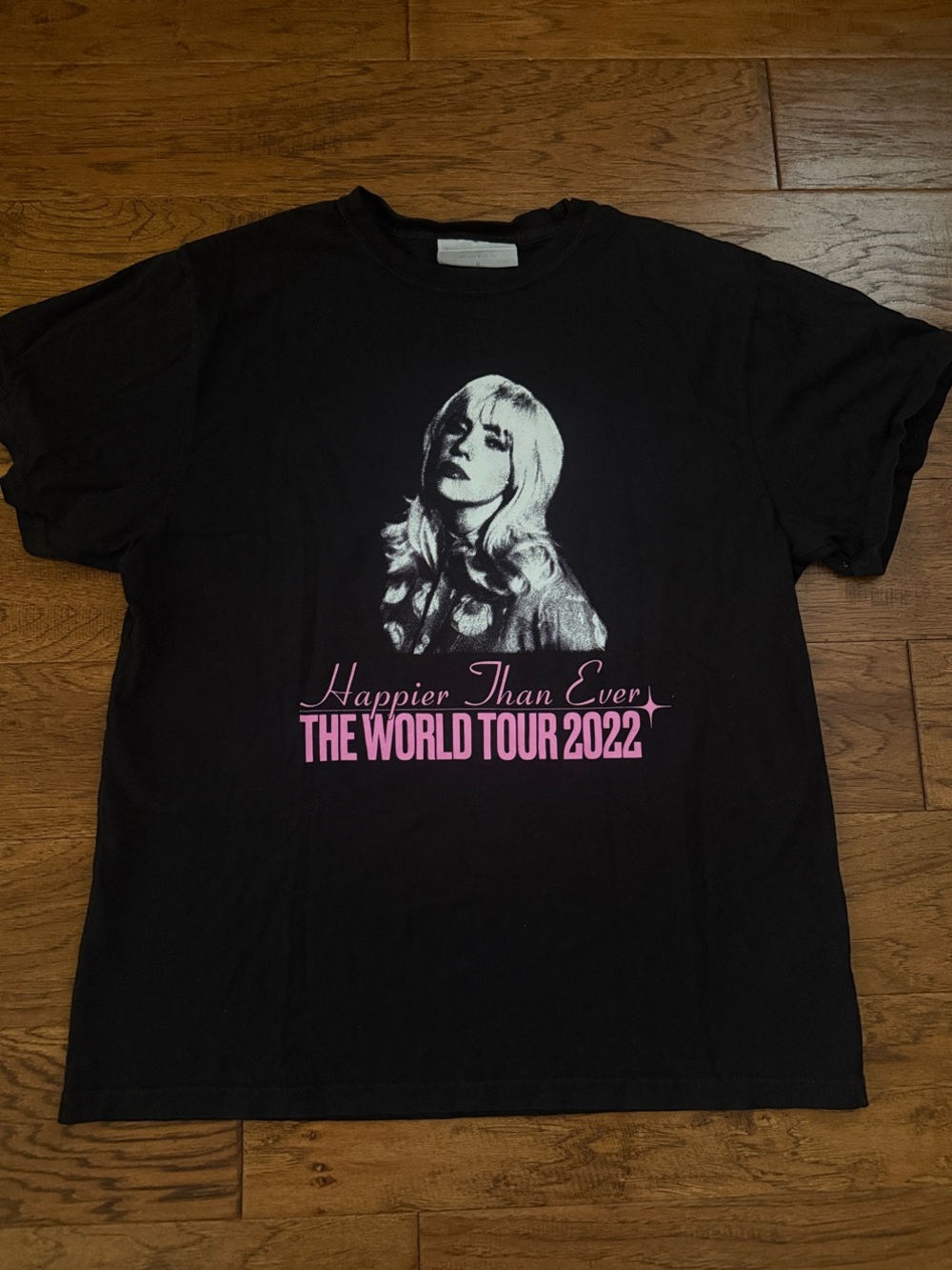 Billie Eilish Happier Than Ever World Tour 2022 Black T-Shirt Size Medium